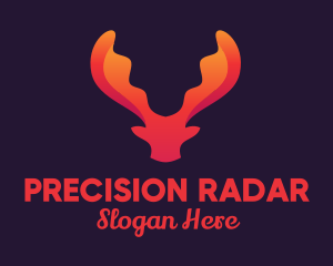 Red Orange Moose Antlers logo design