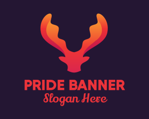 Red Orange Moose Antlers logo design