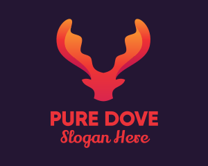 Red Orange Moose Antlers logo design