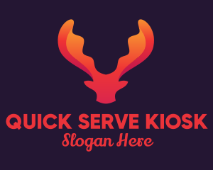 Red Orange Moose Antlers logo design