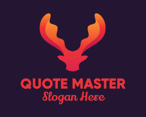 Red Orange Moose Antlers logo design