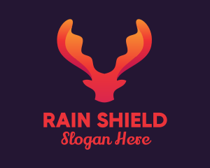 Red Orange Moose Antlers logo design