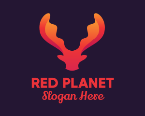 Red Orange Moose Antlers logo design