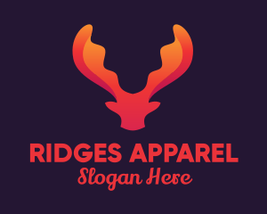 Red Orange Moose Antlers logo design