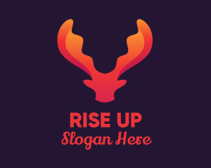 Red Orange Moose Antlers logo design