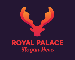 Red Orange Moose Antlers logo design