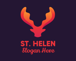 Red Orange Moose Antlers logo design