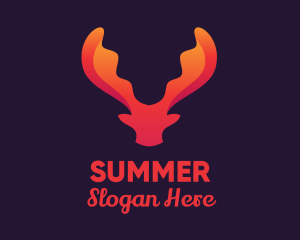 Red Orange Moose Antlers logo design