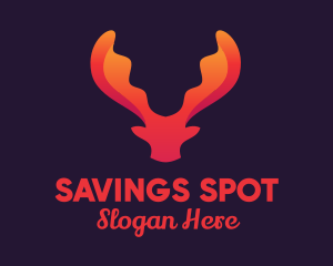 Red Orange Moose Antlers logo design