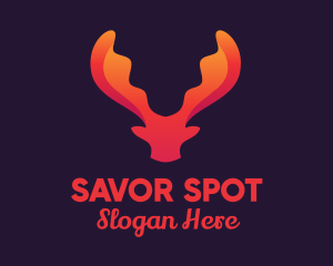 Red Orange Moose Antlers logo design