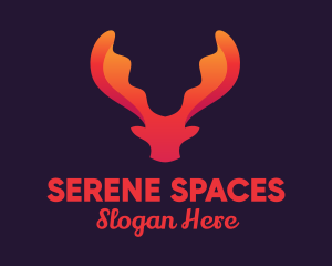 Red Orange Moose Antlers logo design