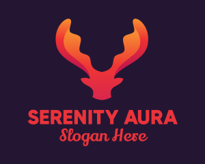 Red Orange Moose Antlers logo design