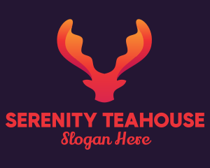 Red Orange Moose Antlers logo design