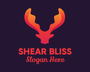 Red Orange Moose Antlers logo design