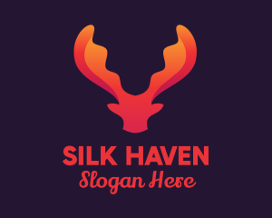 Red Orange Moose Antlers logo design