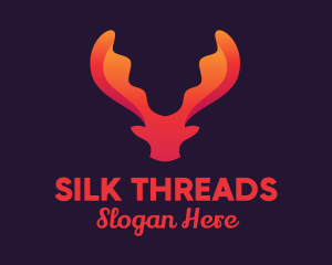 Red Orange Moose Antlers logo design