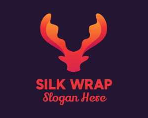 Red Orange Moose Antlers logo design