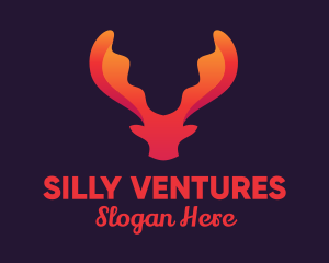 Red Orange Moose Antlers logo design