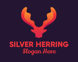 Red Orange Moose Antlers logo design