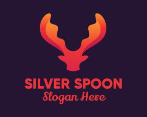 Red Orange Moose Antlers logo design