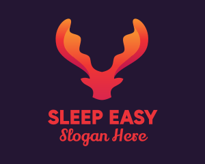 Red Orange Moose Antlers logo design