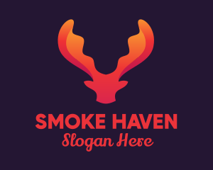 Red Orange Moose Antlers logo design