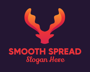 Red Orange Moose Antlers logo design