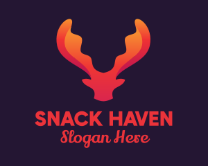 Red Orange Moose Antlers logo design