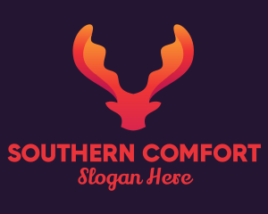 Red Orange Moose Antlers logo design