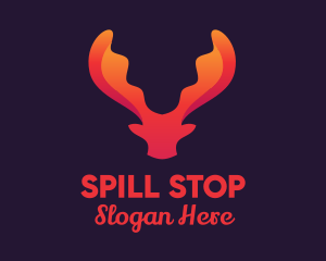 Red Orange Moose Antlers logo design