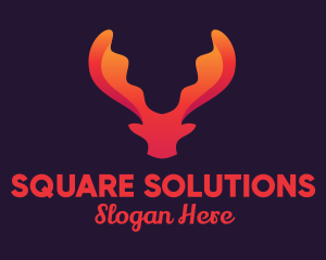 Red Orange Moose Antlers logo design