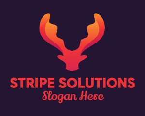 Red Orange Moose Antlers logo design