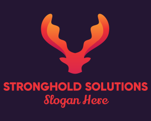 Red Orange Moose Antlers logo design