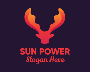 Red Orange Moose Antlers logo design