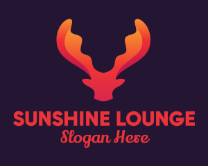 Red Orange Moose Antlers logo design