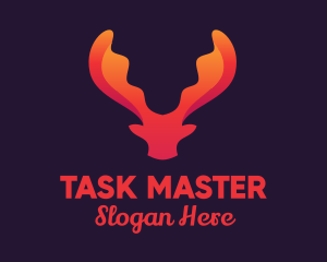 Red Orange Moose Antlers logo design