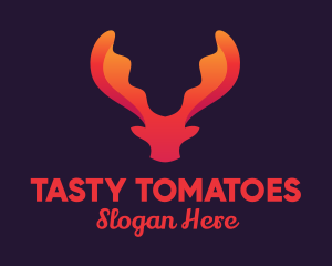 Red Orange Moose Antlers logo design