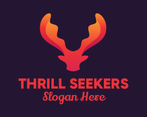 Red Orange Moose Antlers logo design