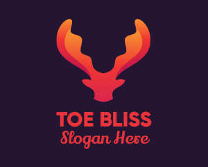 Red Orange Moose Antlers logo design