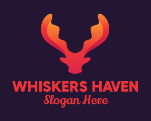 Red Orange Moose Antlers logo design