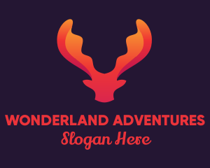 Red Orange Moose Antlers logo design