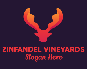 Red Orange Moose Antlers logo design