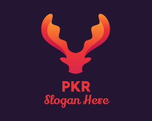 Red Orange Moose Antlers logo design