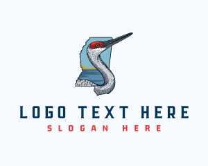 Cedar - Mississippi Crane Bird logo design