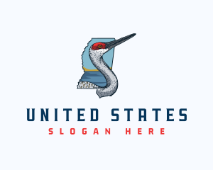 Mississippi Crane Bird  logo design