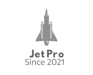 Pencil Fighter Jet  logo design