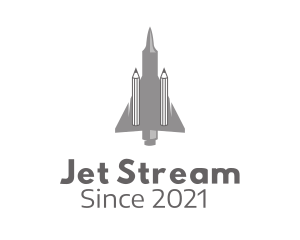 Jet - Pencil Fighter Jet logo design