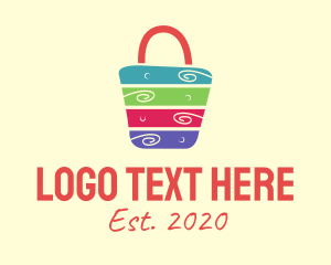 Boutique - Colorful Tote Bag logo design