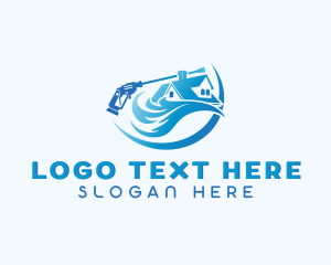 Clean - House Wash Cleaning logo design