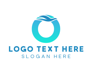 Seagull - Letter O Bird logo design